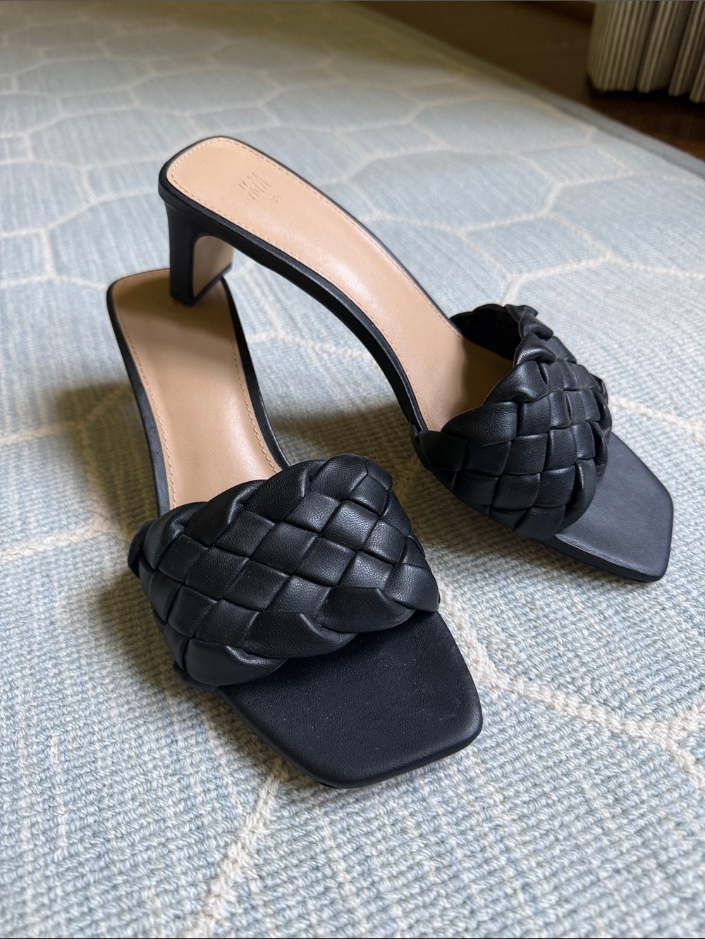 H&M Black Braided Slide Heels - Women